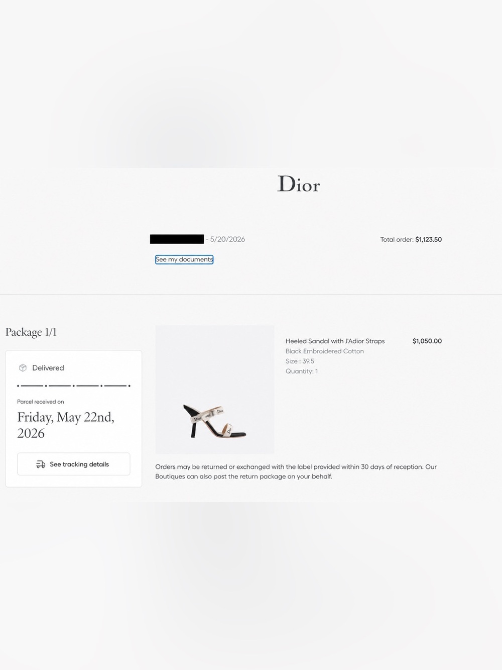 Christain Dior Heeled Sandal with J'Adior Straps Black Embroidered Cotton, 39.5 - Picture 13 of 13